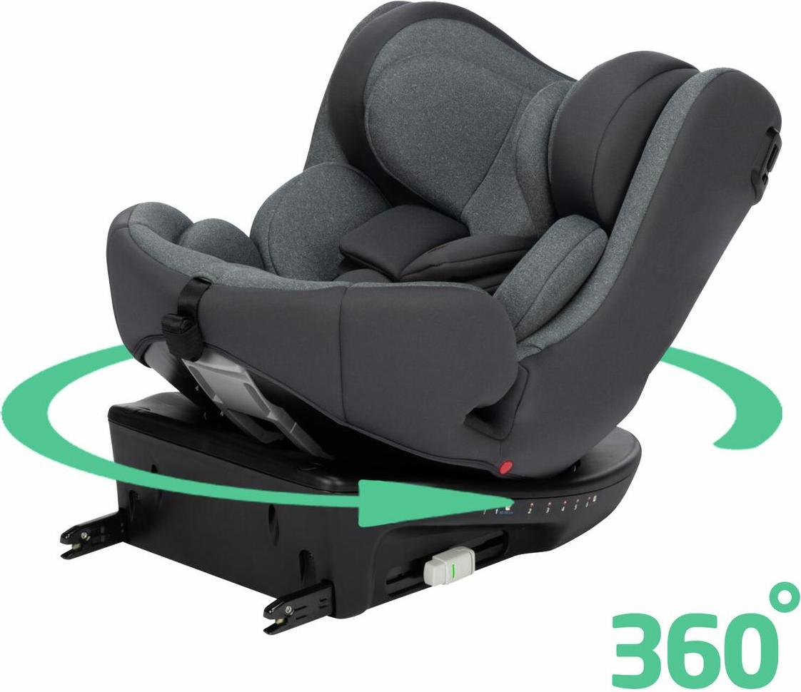Bebeconfort EvolveFix i-Size, Autositz 360 Drehbar, 0-12 Jahre, 40-150 cm, Drehbar, 9 Kopfstützenpositionen, 5 Liegepositionen, Tinted Graphite
