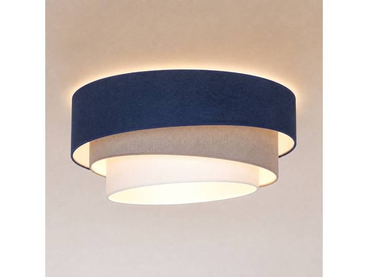 Deckenleuchte Trio Duolla, blau, für Küche, Textil / Stoff / Seide, Junges Wohnen