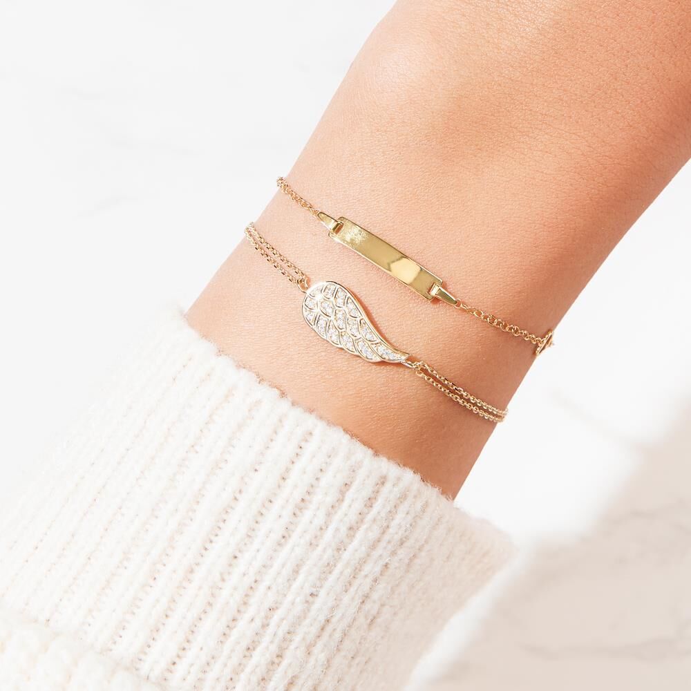 Unique Armband Flügel aus 333er Gold mit Zirkonia gold