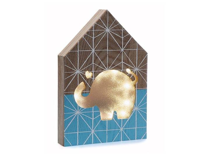 Leuchtdekoration Elefant, Haus-Form, Schrift, 3,5 x 25 x 17cm