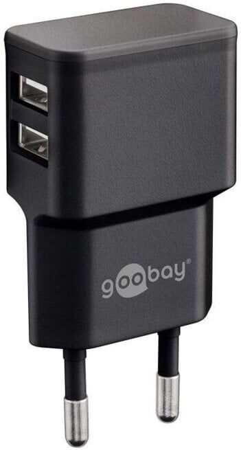 Goobay Chargeur double USB 2,4A, 100-240V, noir 44951 (44951)
