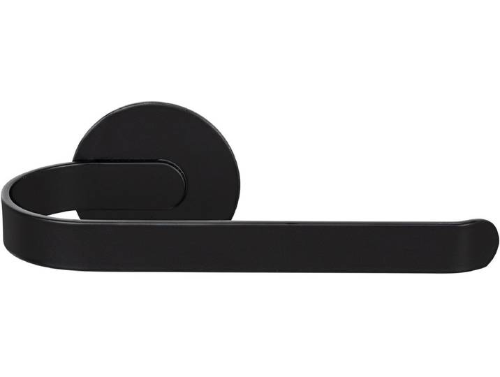 WENKO Turbo-Loc Toiletrolhouder Bivio mat zwart aluminium - WC rolhouder - Toiletpapier houder - Zelfklevend - Zonder boren