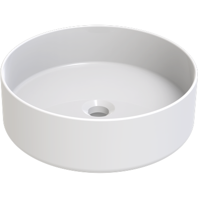 Aufsatzwaschbecken WELLTIME "RONDO", weiß (nano weiß), H:14,5cm Ø:40cm, Keramik, Waschtische, NANO Glasur