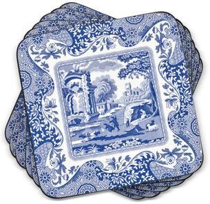 Pimpernel Set of 6 Blue Italian Coasters - 4 Inches Sq.