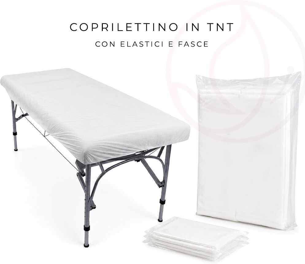 BEAUTENE 10 Coprilettino Monouso in TNT con Elastici e Fasce BEAUTE – Bianco Universale