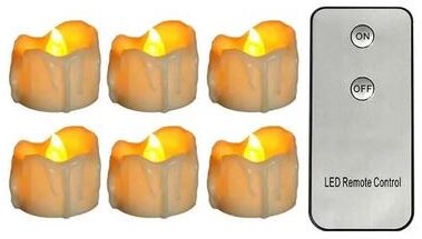 Inspired Living 3 6 12 Pieces Flameless Tea Lights With Remote Control Battery Operated LED Tea Candles 6pcs