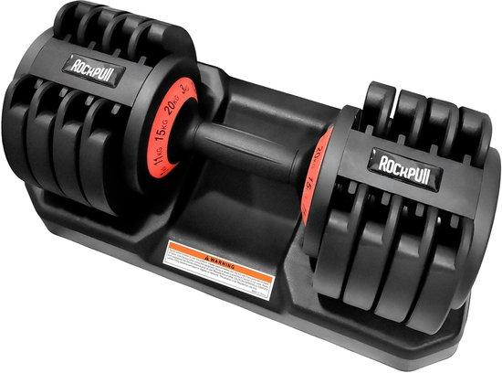 Verstellbare Hantel, 20 kg, Halterung für Heimtraining, Gewicht einstellbar, ideal für Krafttraining, Fitness zu Hause, Sport und Bewegung