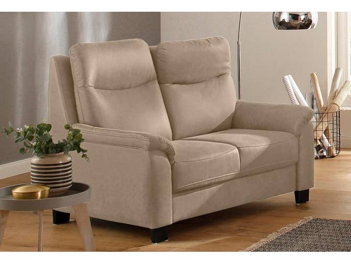 2-Sitzer Sofa, Luxus-Microfaser, Beige, 143×96 cm, Federkern, Vintage, Home affaire
