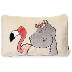 NICI Sommer Kissen Nilpferd und Flamingo, rechteckig, 43 x 25 cm