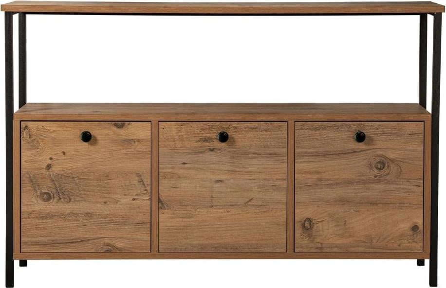 CaliCosy SIENNA 3-deurs dressoir met 1 bovenplank, Breedte: 120 cm