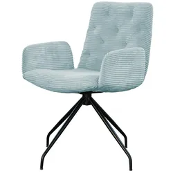 DREHSTUHL NEW CHARME Hellblau Cord (1er-Set)