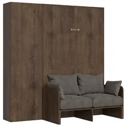 Itamoby Kentaro Walnuss Sofa 140 Bett mit Links-Rechts-Säule Klappbett