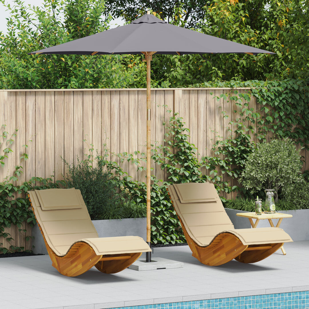 Latitude Run Market Parasol Grey 260cm H x 270cm W x 270cm D