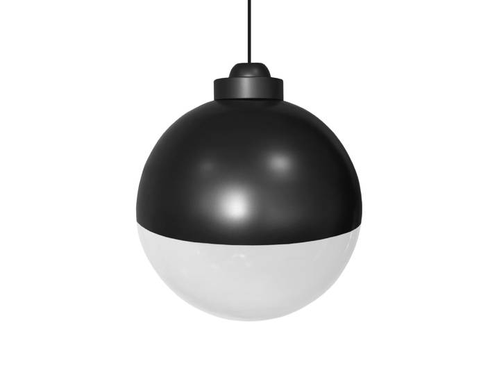 Suspension métal cable globe noir D35cm
