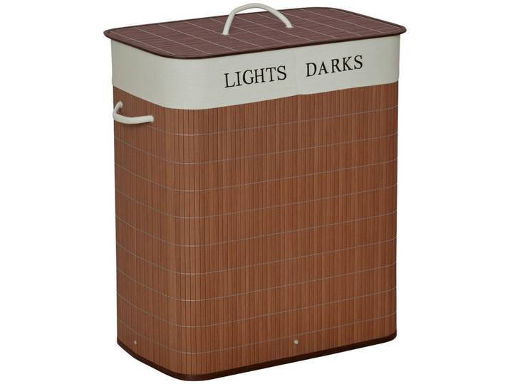 ComfortXL Wäschekorb De-09416 schmal mit Deckel 100L Braun, Naturmaterialen, 52x63x32 cm, Haushalt & Reinigung, Wäschepflege, Wäschekörbe & Wäschetonnen