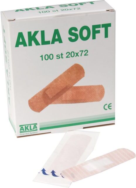 AKLA Plåster Soft nonwoven 20x72mm 100/fp