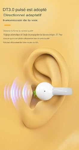 DOMIKIT Draadloze Bluetooth oortelefoonclip V5.3 met open oorclip, 70 mAh, 16 uur speeltijd, zwart