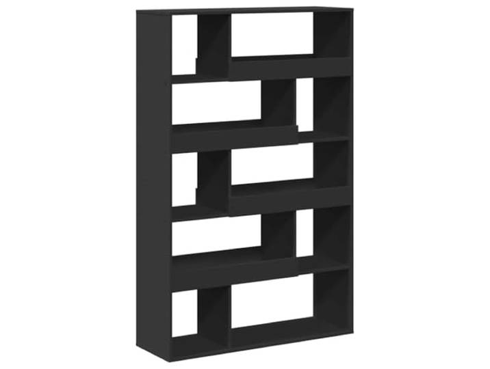 GFMGUEMV Klassischer Raumteiler aus Holzwerkstoff in Schwarz, 100x33x156,5 cm, mit 10 geräumigen Fächern für Bücher und Dekoration, pflegeleicht und stabil.