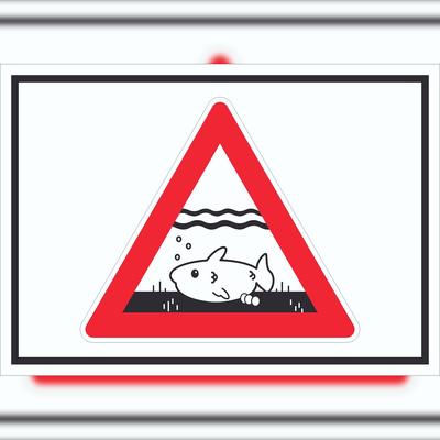 HB-Druck Achtung Laichzeit Laichschonbezirk Symbol Schild A1 (594x841mm)