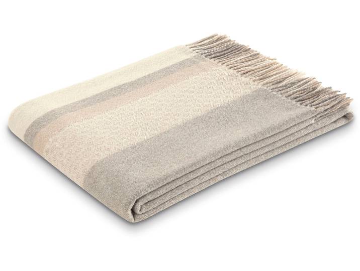 Wohndecke BIEDERLACK Plaid Light lines , beige (bunt), B:150cm L:200cm, Baumwolle, Polyacryl, Polyester, Wohndecken, Wohndecke, im zeitlosen Streifendessin