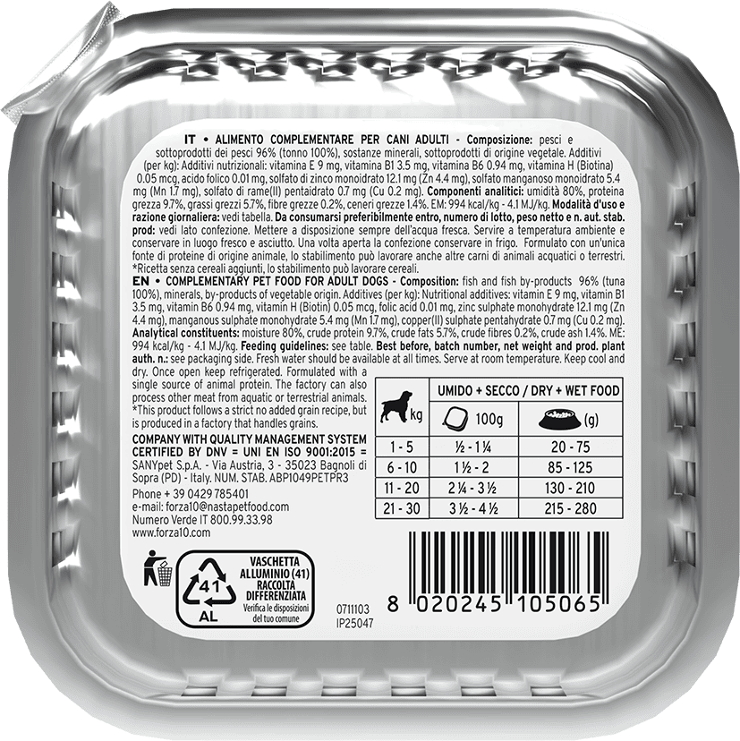 Forza10 Mono Diet Tonno Vaschetta 100G 100G