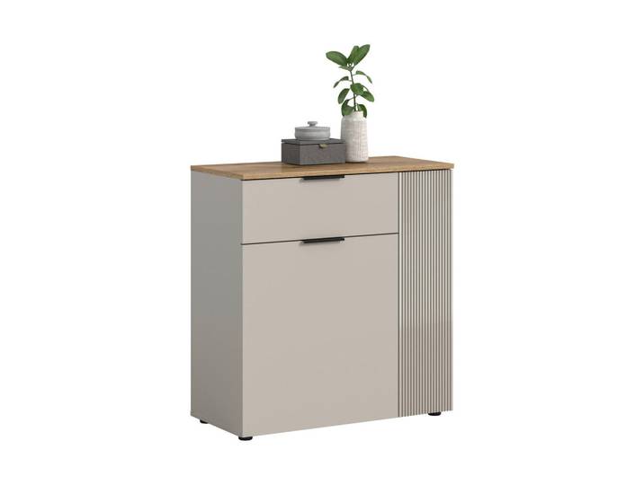 Mid.you Kommode, Natur, Kaschmir, Kunststoff, 2 Fächer, 1 Schublade(n) Schubladen, 80x86x38 cm, stehend, Wohnzimmer, Kommoden & Sideboards, Kommoden