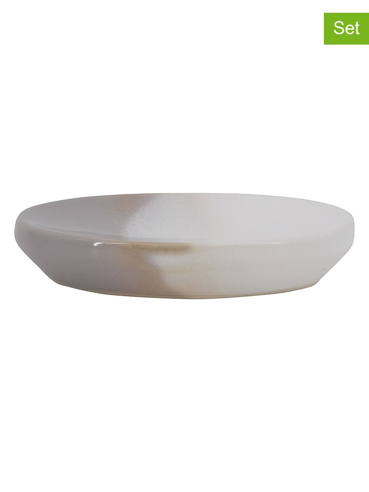 Azao 2er-Set: Seifenschalen ''Beniko'' in Grau - (B)13,2 x (H)2,6 x (T)9,1 cm - onesize