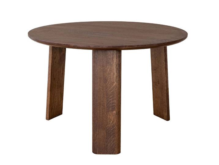 Feldmann-Wohnen Couchtisch Monti (runde Tischplatte, 1-St., Massivholz, geölte Oberfläche), Massivholz geölt / 61x61x39cm / Eiche Tabak