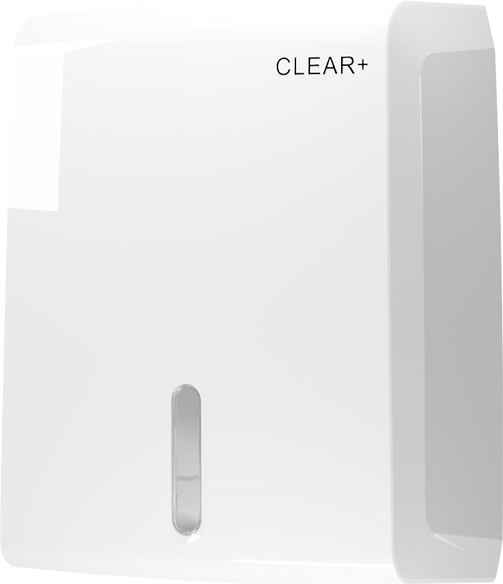 Faltpapierspender Clear+, für 400 Tücher, weiß CWS