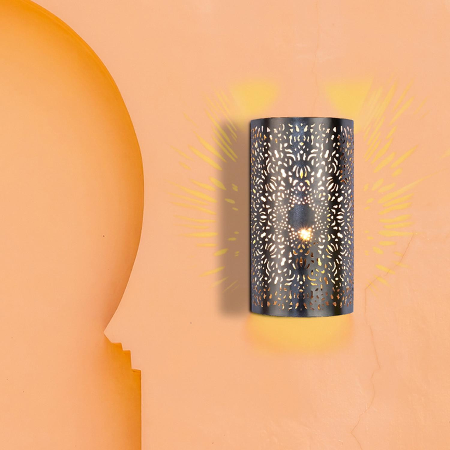Set van 2 Marrakesh-stijl wandlampen Yassan, zilverkleurig metaal