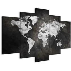 Leinwandbild Dark World Grau/Schwarz ca. 200x100