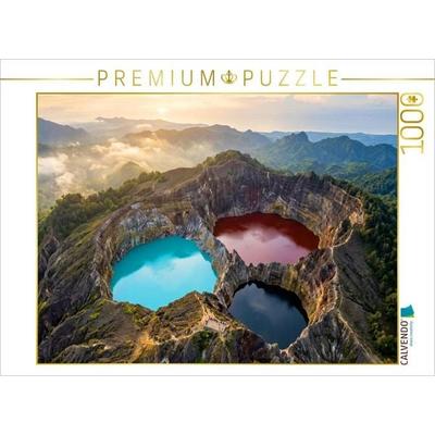 CALVENDO Puzzle Insel Flores - Indonesien - die dreifarbigen Vulkanseen | 1000 Teile Lege-Größe 64 × 48 cm Foto-Puzzle für glückliche Stunden