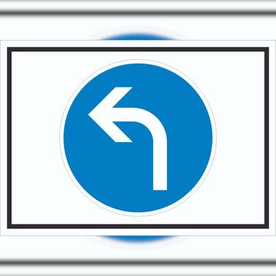 HB-Druck Schild Fahrtrichtung links Symbol A4 (210x297mm)