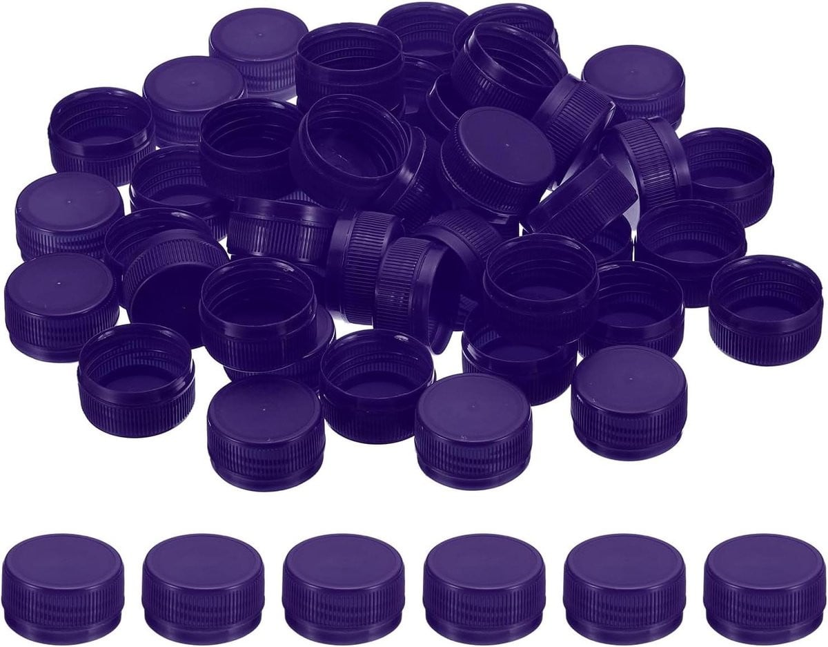 50 stuks Paarse Herbruikbare Plastic Flessendoppen Schroefdeksels voor Decoratie van Containers