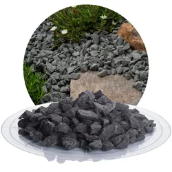 Basalt Ziersplitt anthrazit 8-16 mm - 25 kg Sack