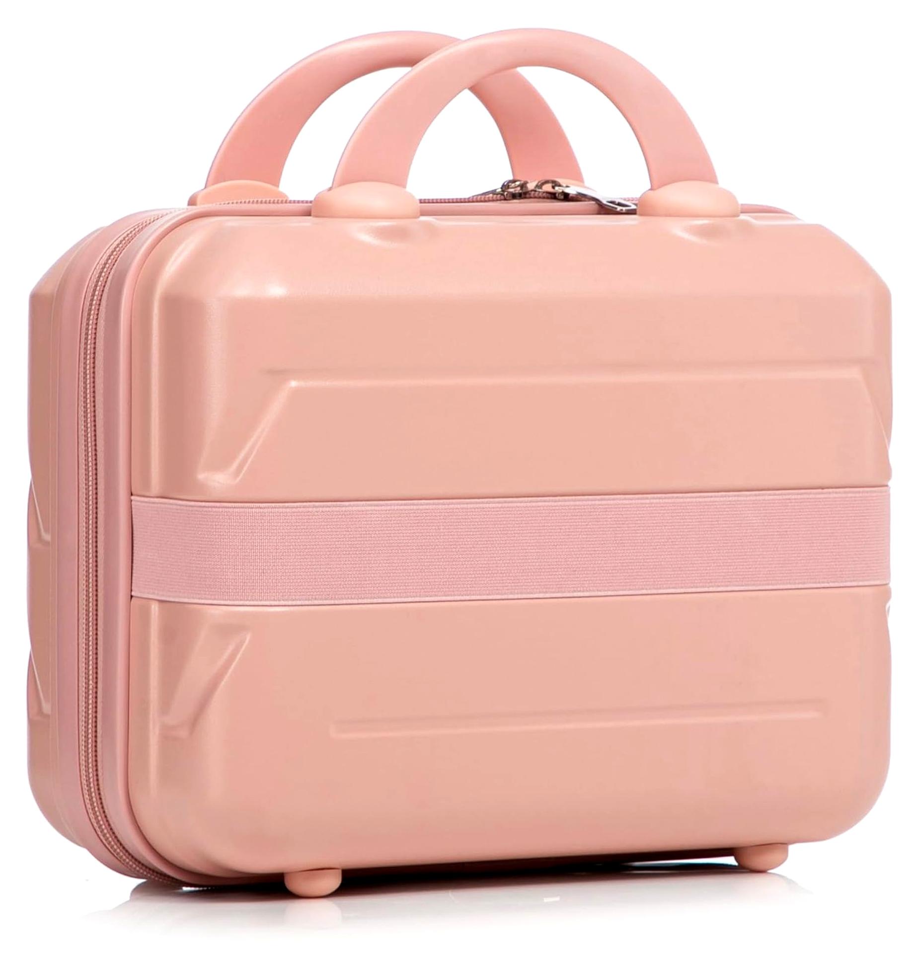 4-teiliges Kofferset aus ABS in den Größen 14"/19"/24"/28", mit integriertem Zahlenschloss und 360° Rollen, Streifendesign