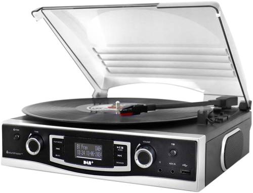 Soundmaster PL590SW Stereoanlage Plattenspieler, DAB+, UKW, AUX, USB, Aufnahmefunktion Schwarz
