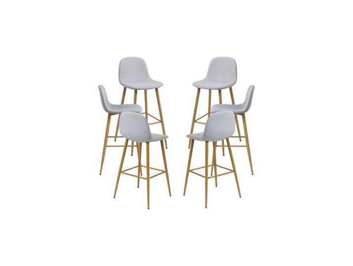 6er Set Teok Stoff Hocker - Gris clair