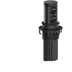 Bachmann, Steckdosenleiste, ELEVATOR 2 versenkbare Einbausteckdose 2-fach, 2x CEE7/3, Schwarz matt (2x, CEE 7/3, 2 m)