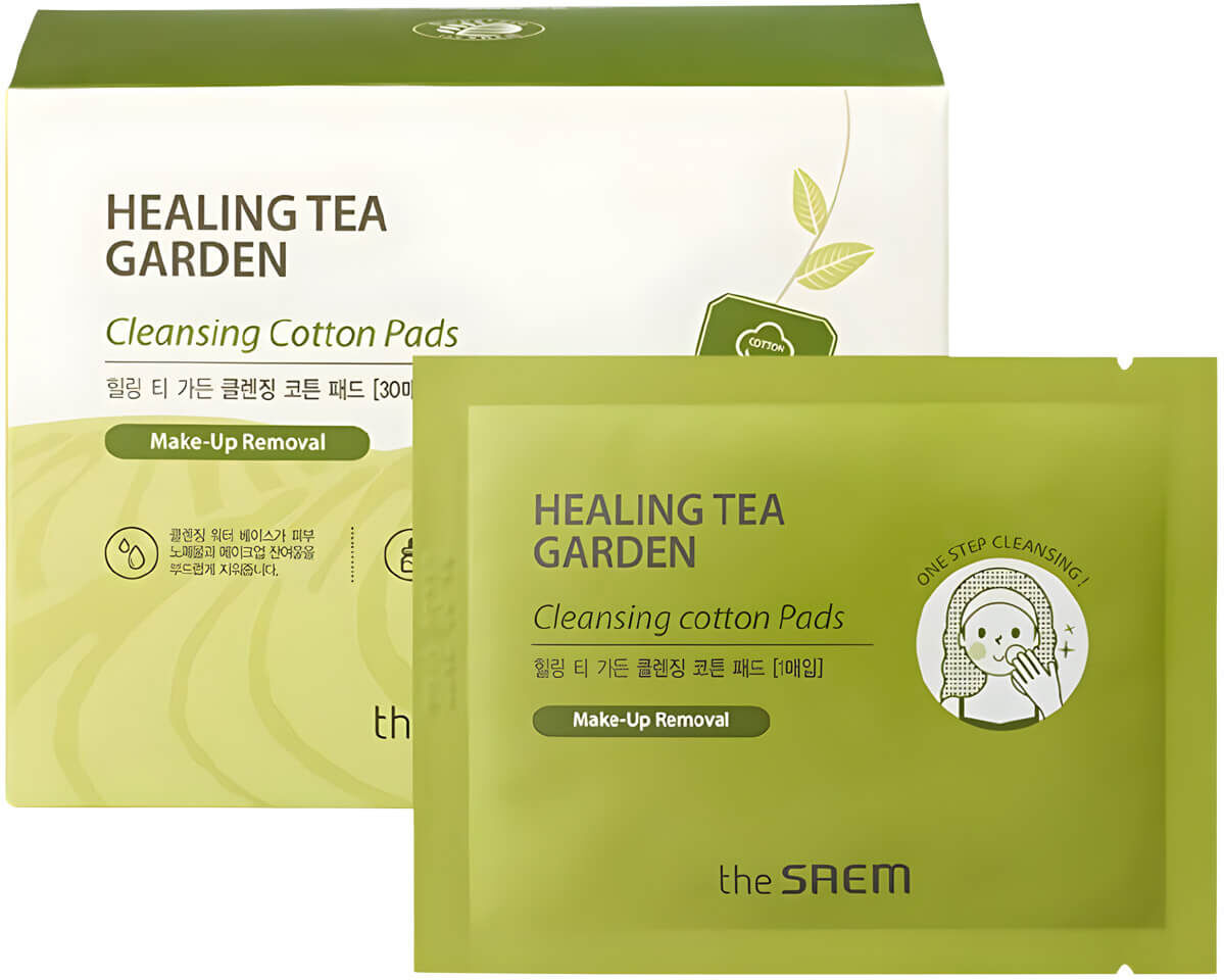 THE SAEM Healing Tea Garden Green Tea Cleansing Cotton Pads 30pcs