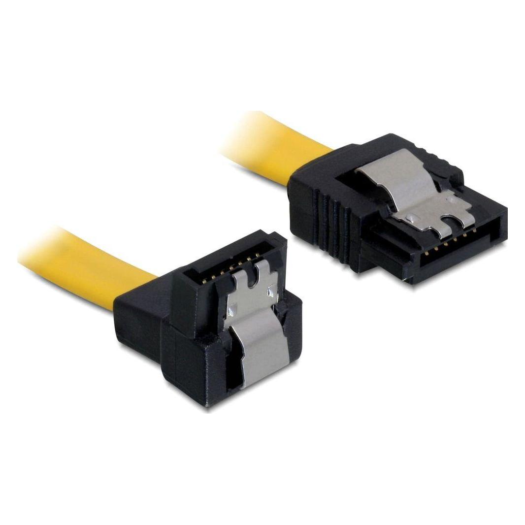 Delock SATA-3 Kabel: 20cm, Metall Clip,gelb (20 cm, SATA III) (82800)