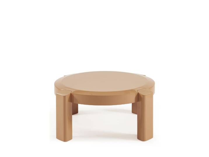 Table basse ronde en bois laqué ø87,5cm - sable