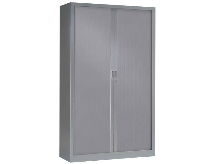 Armoire à rideaux métal monobloc Généric - H.198 x L.120 cm - Corps Aluminium - Rideaux Aluminium