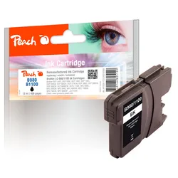 Peach Tintenpatrone schwarz kompatibel zu Brother LC-980BK, LC-1100BK