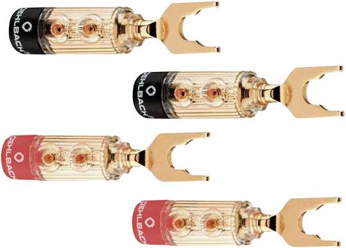 Oehlbach 3033 Lautsprecher-Steckverbinder Stecker, gerade Gold, Rot, Schwarz 4St.