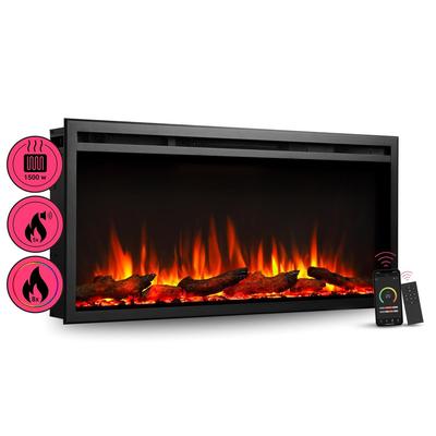 Elektrokamin Einbaukamin BALDERIA Atalanta 40 – Heizung bis 1500 W, schwarz