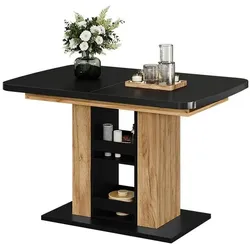 Vicco, Esstisch, Esstisch Fenaro, Schwarz/Goldkraft Eiche/Goldkraft Eiche, 120 x 80 cm (120 x 80 x 76 cm)