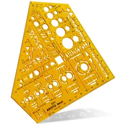 ARISTO Zeichenschablone gelb-transparent