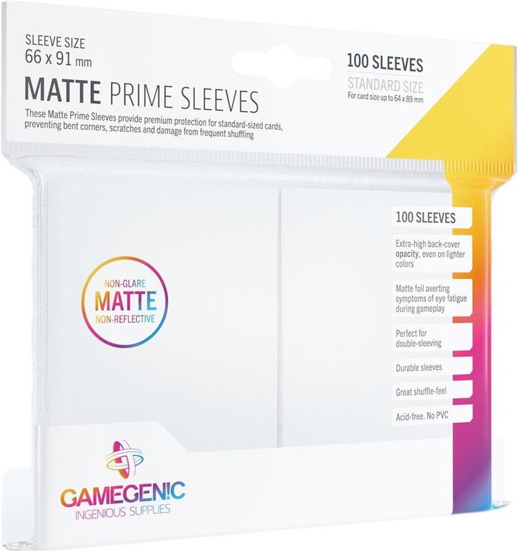 Gamegenic GG : 100 Sleeves Prime Blanc 66 x 91 mm