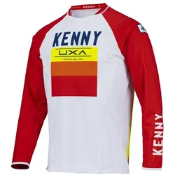 Kenny, Herren, Velotrikot, titanium (S), Rot, Weiss, S
